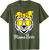 Mama Bear Face Apparel Softball Mama Bear With Sunglasses Bandana Momma Mothers Dy T-Shirt - Olive Green