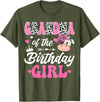 Birthday Girl Farm Cow Matching Party Grandma Of The Birthday Girl Farm Cow 1St Birthday Girl T-Shirt - Olive Green