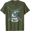 Fishing IM Co Pike Slayer Fishing Fisherman Northern Pike T-Shirt - Olive Green