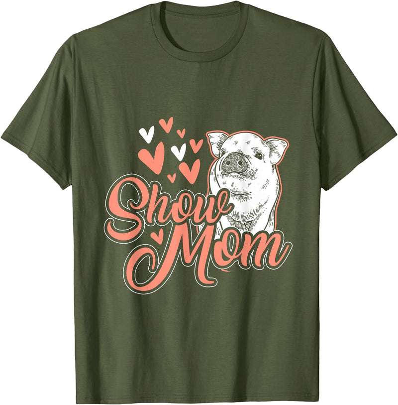 Animal Tees & Gift Idea Show Mother Pigs T-Shirt - Olive Green