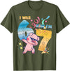 Funny 7th Birthday 6-7 Meme Pig Shir-t Kids Gift I was 6 Now I'm 7 Funny 67 Birthday Kids Boys Dabbing Pig T-Shirt - Olive Green