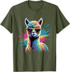 Funny Llama Lover Graphics Funny Llama Alpaca with Sunglasses Animal Graphic T-Shirt - Olive Green