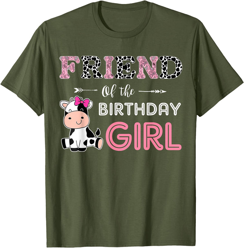 Cow Birthday Cow Lover Gifts For Family Men Woman Friend of The Birthday Girl Farm Cow Friend Matching Family T-Shirt -