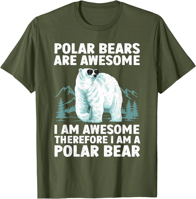 Polar Bear Gift Polar Bear Accessories & Stuff Polar Bear Art For Men Women Kids Arctic Polar Bear Lover T-Shirt - Olive Green