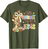 Silly Rabbit Easter Is for Jesus Bunny Cross Kids T-Shirt in Olive Green