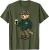Teddy Bear Feeling Lucky St Patricks Women Men Cool Funny Teddy Bear Feeling Lucky Drinking St Patricks Day T-Shirt - Olive Green