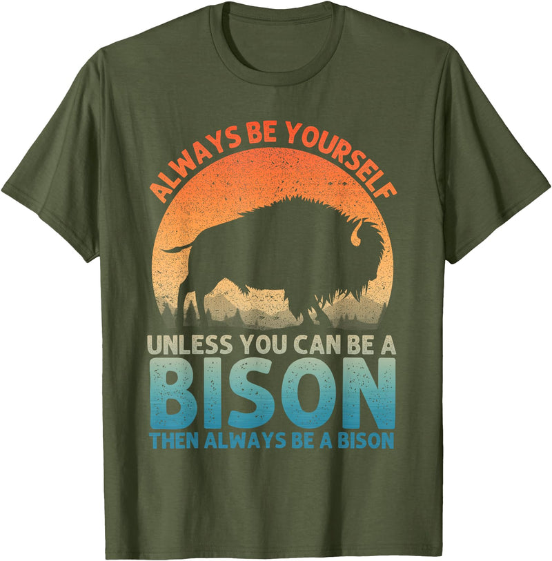 Bison Gift Bison Lover Accessories & Buffalo Stuff Cool Bison Design For Men Women Buffalo Animal Lovers Bison T-Shirt -