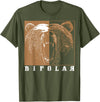 Cool I Love Polar Bears With Bipolar Designs Bipolar Cute Mental Disorder Polar Bear Gift T-Shirt - Olive Green