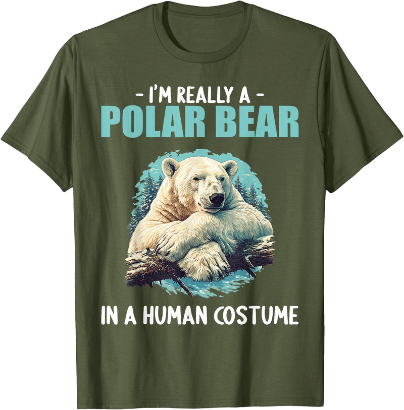 Polar Bears Polar Bear Lovers Shop Polar Bears Polar Bear T-Shirt - Olive Green