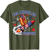 Pig Missiles and Freedom 4th of July Patriotic Hotdog T-Shirt - Olive Green