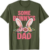 Funny Some Bunny's Dad Cute Rabbit Family Birthday T-Shirt in Olive Green