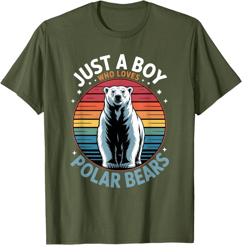 Polar Bear Shirts & Gifts for Boys Boys Polar Bear T-Shirt - Olive Green
