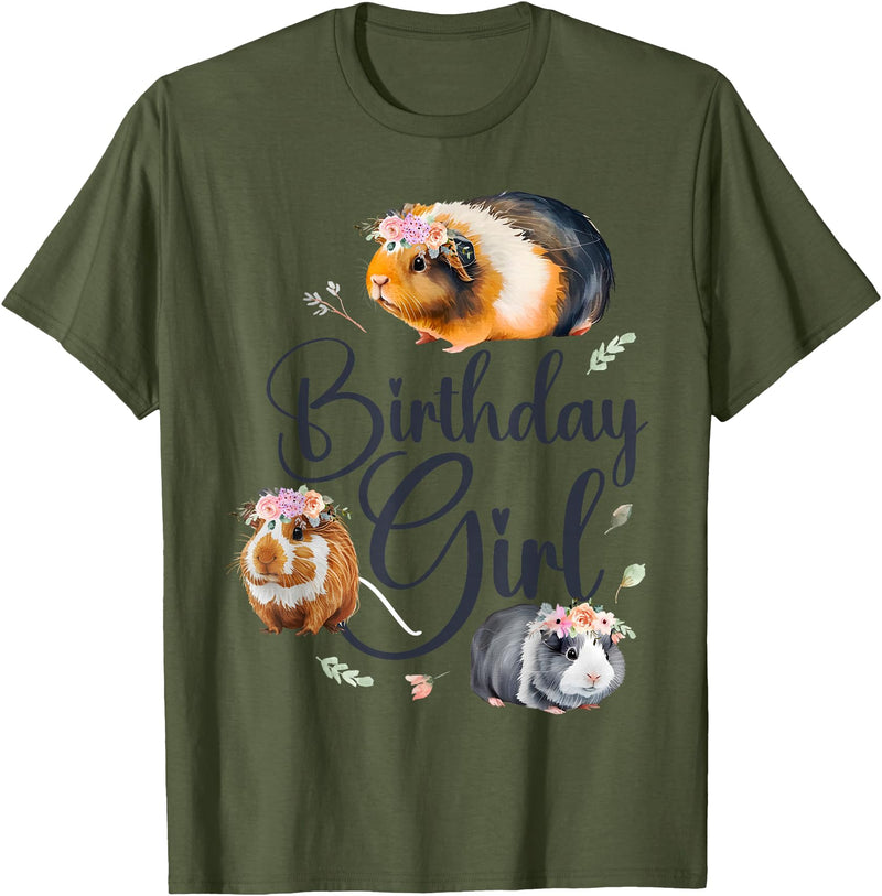 Cute Guinea Pig Lover HD0 Guinea Pig Birthday Girl T-Shirt - Olive Green
