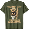 Vintage 60th Birthday 2026 Gifts Men Women 1966 60 Year Old Made in 1966 Teddy Bear 60th Birthday Men Women T-Shirt - Olive Green