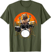 Drum Instrument Drummer Apparel Musical Animal Bear Playing Drums For Drum Lover And Musical Drummer Lover T-Shirt - Olive Green