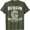 BERGIN HUNT & FISH CLUB Funny Design T-Shirt - Olive Green