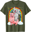 GoshWow Elephant Riding Pig Funny And Magical Elephant Pig Pun T-Shirt - Olive Green