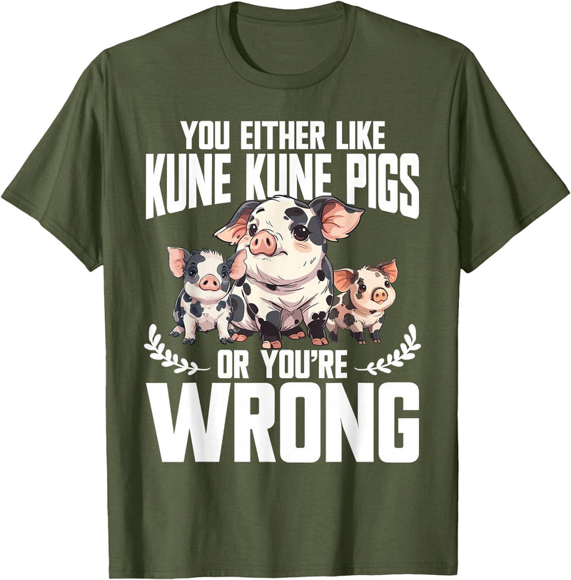Kune Kune Pig Accessories & KuneKune Clothes Kune Kune Pig Lover Pig Breeder Supplies Kunekune Pig T-Shirt - Olive Green