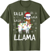 Funny Christmas Llama Shirts Fa La La Llama Shirt Men Women Funny Llama Christmas T-Shirt - Olive Green