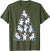 White Giant Christmas Tree Lights Santa Hats Polar Bear Christmas Tree Funny Ice Bear Holiday T-Shirt - Olive Green