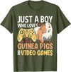 Funny Guinea Pig Gifts For Women Men Kids by DMTRY Just A Boy Who Loves Guinea Pigs and Video Games T-Shirt - Olive Green