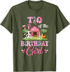 Cow First Birthday Girl Family Tio Of The Birthday Girl 1st Birthday Cow Farm Family T-Shirt - Olive Green