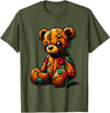 Colorful Teddy Art Cool Teddy Tattered Teddy Bear tshirt Cute Teddy Bear T-Shirt - Olive Green