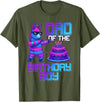 Llama Pinata Birthday Family Bday Party Decoration Daddy of Birthday Boy Llama Pinata Party Family Matching T-Shirt - Olive Green