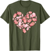 Pig Heart Lover Gift Co. Pig For Women Girls Kids Heart Shape Poses Cute Pig T-Shirt - Olive Green