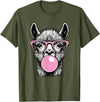 Llama Lovers Funny Animal Tee for Men Women & Kids Cute Llama Shirt for Women Funny Llama Lovers T-Shirt - Olive Green