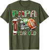 One Year Old Football Birthday Boy Matching Papa of The 1 Year Old Football Lover 1st Birthday Boy T-Shirt - Olive Green
