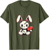 Heartfelt Voodoo Bunny Stitched Rabbit Gothic T-Shirt in Olive Green