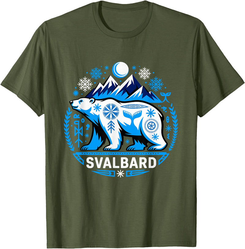 Svalbard Norway Trip Svalbard Polar Bear Norway Souvenir T-Shirt - Olive Green