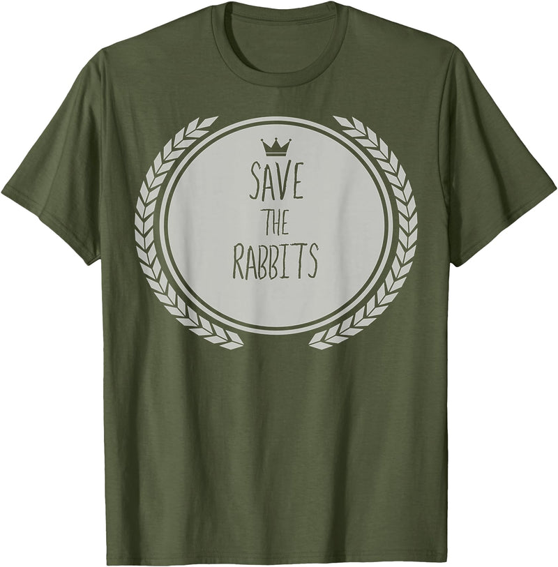 Save the RABBITS Animal RABBIT T-Shirt in Olive Green