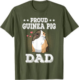 Guinea Pig Lover Apparel Women Girl T-Shirt Gifts Proud Guinea Pig Dad Funny Guinea Pig Fathers Day Gift T-Shirt - Olive Green