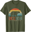 Cute Bear Family Matching Shirts & Gifts Uncle Bear Funny Gift Retro Vintage Uncle Bear T-Shirt - Olive Green