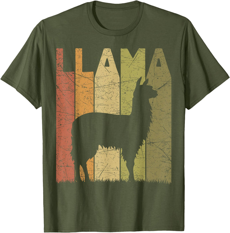 Alpaca Llama Vintage Llama Farming Designs. Llama Vintage Alpaca Llama Lover Retro Alpaca Farmer T-Shirt - Olive Green