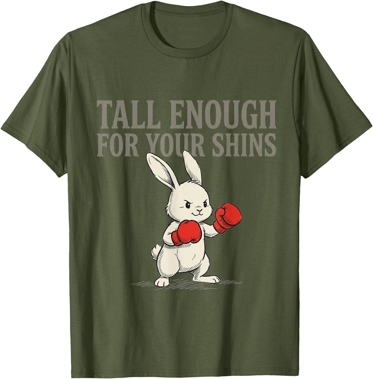 Cute Bunny Joke T-Shirt in Olive Green