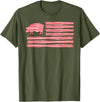 Symbolizes Roasts Hog Meat Sweet Bacon Clothing Sweet Salted Smoke Meaty Pig Flag Artwork Bacon T-Shirt - Olive Green