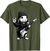 Cute Easter Bunny Rabbit Rock Guitar Music Player Animal T-Shirt in Olive Green