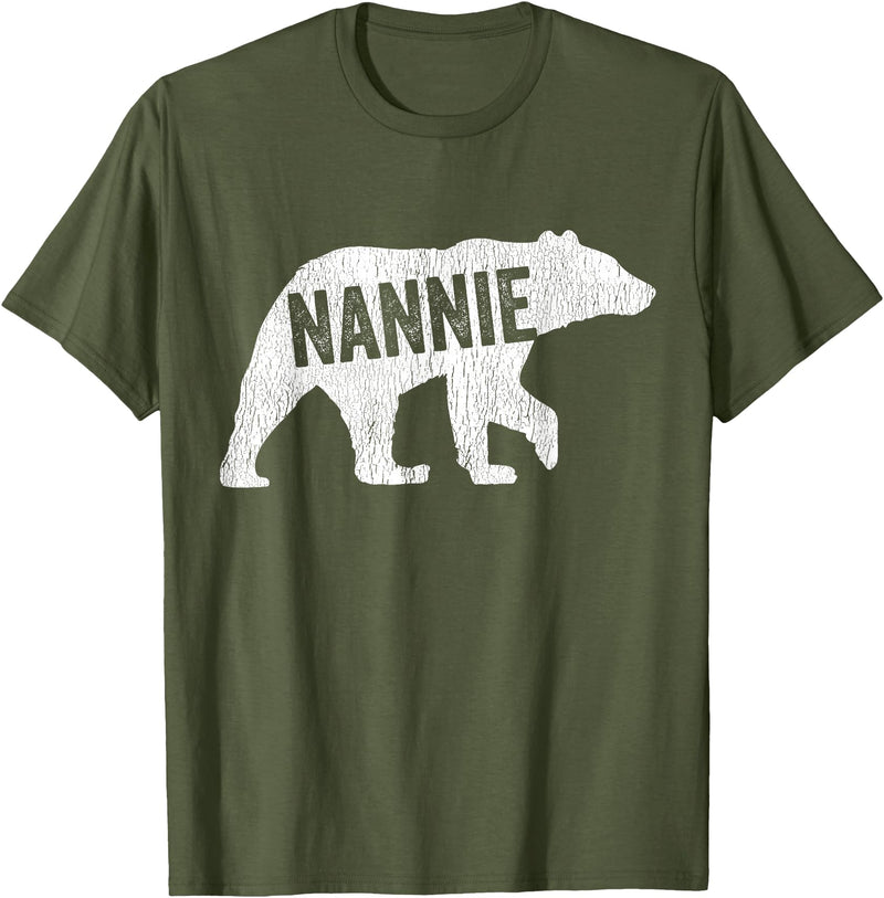 Matching Family Bear by Foxio Nannie Bear Matching Family Camping Bear Funny Nannie T-Shirt - Olive Green