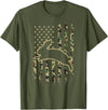 American Flag Camo Camouflage Bunny Rabbit Easter Patriotic T-Shirt in Olive Green