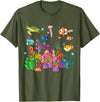 MASH MOSH Coral reef with colorful tropical Fish, Marine Life T-Shirt - Olive Green