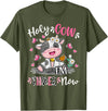 Holy Cow I'm Three 3 3rd Birthday Boy Girl Kids Holy Cow I'm Three 3 Years Old 3rd Birthday Boy Girl T-Shirt - Olive Green