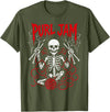 Bone Knitting Co. Purl Jam Skeleton Knitting Craft Lover Funny Design T-Shirt - Olive Green