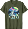 Alaska Cruise Trip Alaska Northern Lights Aurora Viewing Vacation Alaska Trip T-Shirt - Olive Green