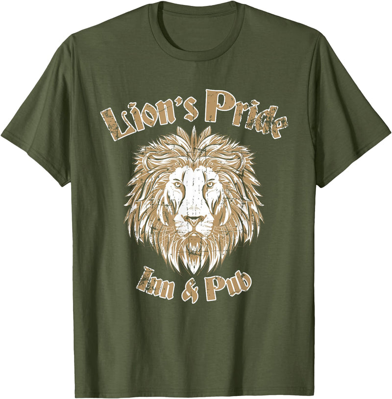 Candis Raechelle Designs Lion's Pride Inn and Pub T-Shirt - Olive Green