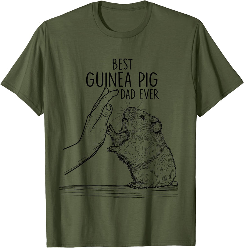 Funny Best Guinea Pig Dad Ever Fathers Day Best Daddy T-Shirt - Olive Green