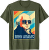 President John Adams Tees 4th Of July John Adams President Retro Patriotic T-Shirt - Olive Green