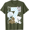 Arctic Animals Birthday Party Family Matching Bday Arctic Animals 7th Birthday Polar Bear Walrus Fox Sea Theme T-Shirt - Olive Green